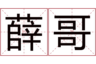 薛哥名字寓意 薛哥名字寓意