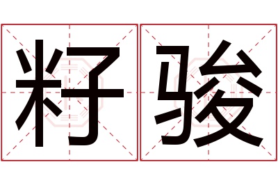 籽骏名字寓意