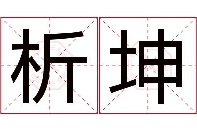析坤名字寓意 析坤名字寓意