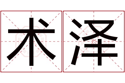 术泽名字寓意