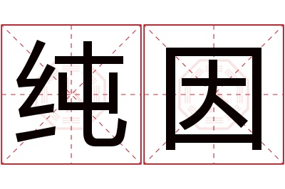 纯因名字寓意