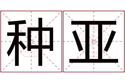 种亚名字寓意