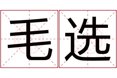 毛选名字寓意
