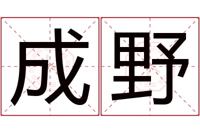 成野名字寓意