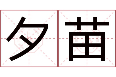 夕苗名字寓意