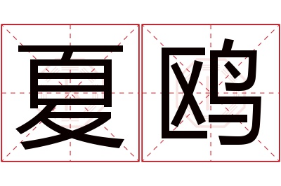 夏鸥名字寓意