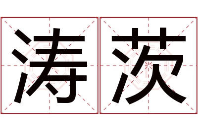 涛茨名字寓意