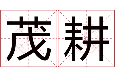 茂耕名字寓意