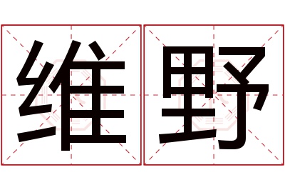 维野名字寓意