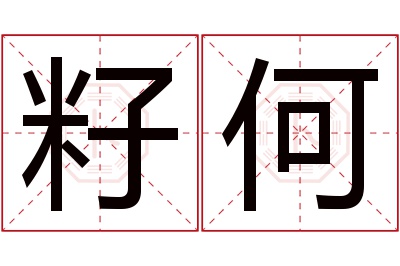 籽何名字寓意