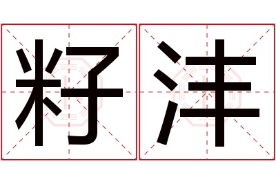 籽沣名字寓意