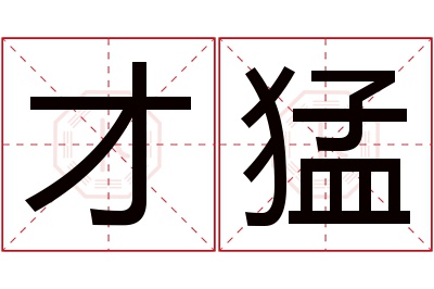 才猛名字寓意