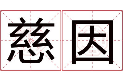 慈因名字寓意