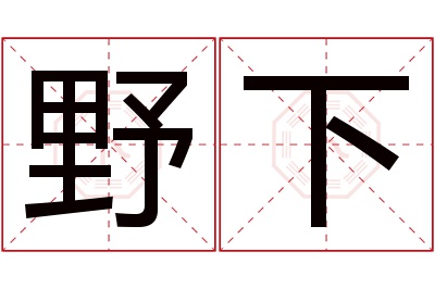 野下名字寓意