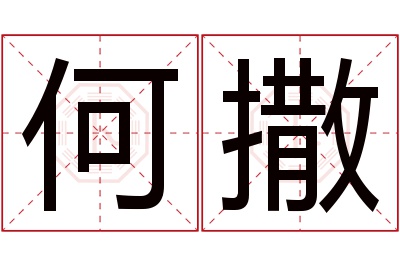 何撒名字寓意