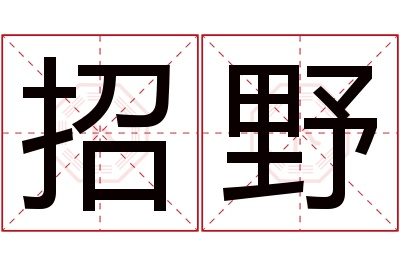 招野名字寓意