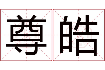 尊皓名字寓意