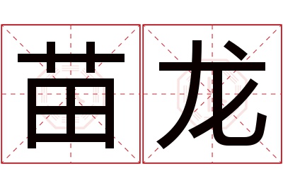 苗龙名字寓意