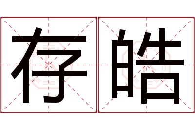 存皓名字寓意