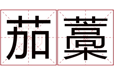 茄藁名字寓意