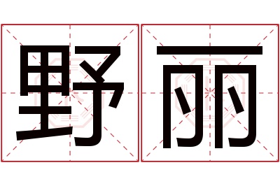 野丽名字寓意