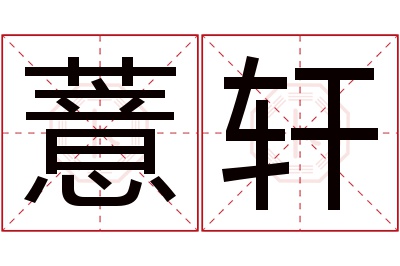 薏轩名字寓意