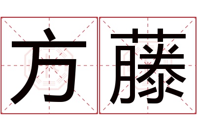 方藤名字寓意