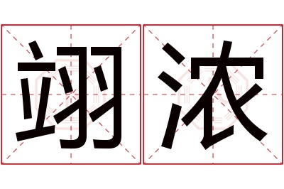 翊浓名字寓意