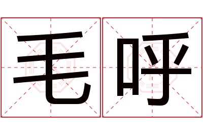 毛呼名字寓意