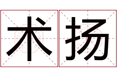 术扬名字寓意