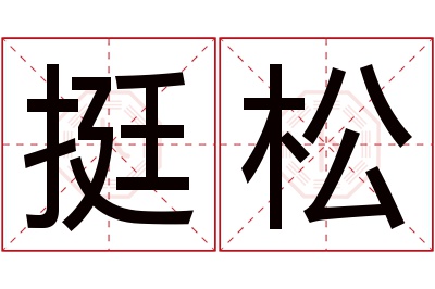 挺松名字寓意