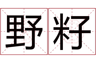 野籽名字寓意