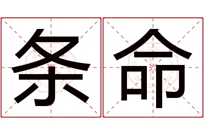 条命名字寓意