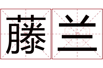 藤兰名字寓意