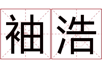 袖浩名字寓意