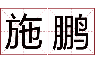 施鹏名字寓意