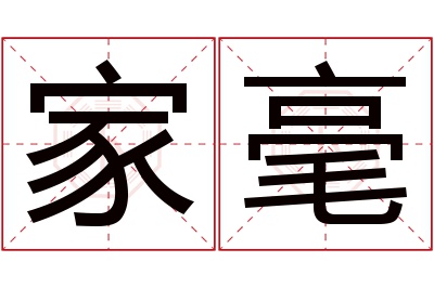 家毫名字寓意