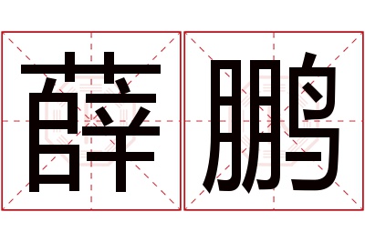 薛鹏名字寓意