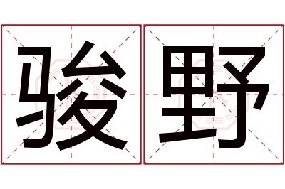 骏野名字寓意