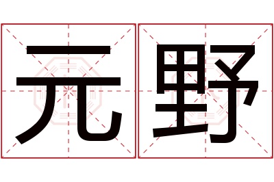 元野名字寓意