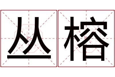 丛榕名字寓意