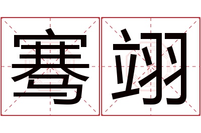 骞翊名字寓意