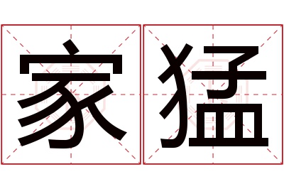 家猛名字寓意