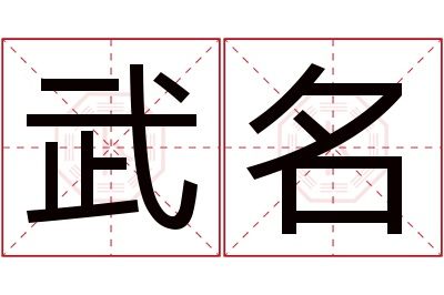 武名名字寓意