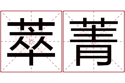 萃菁名字寓意