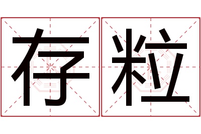 存粒名字寓意