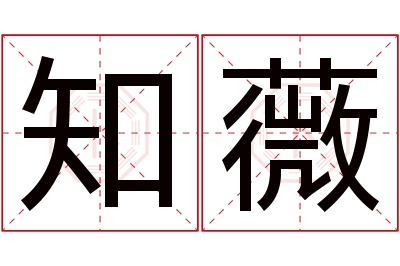 知薇名字寓意