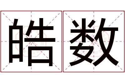 皓数名字寓意