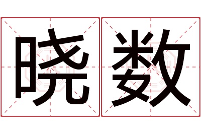 晓数名字寓意